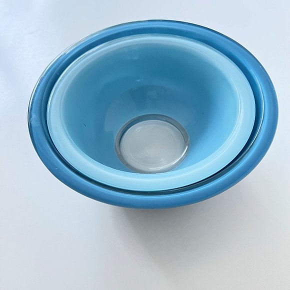 Vintage Pyrex Nesting Mixing Bowls Retro Blue, Set of 2 - Picture 2 of 13